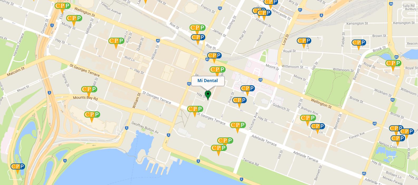 Mi Dental car parking map